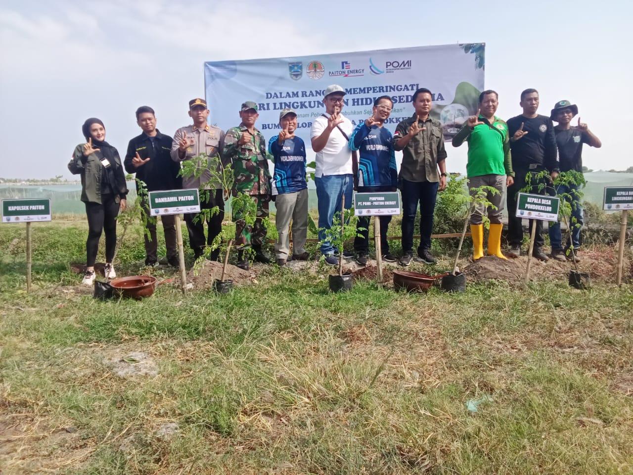 Pemdes Pondok Kelor, PT POMI dan PT Paiton Energy Tanam 1000 Pohon Kelor